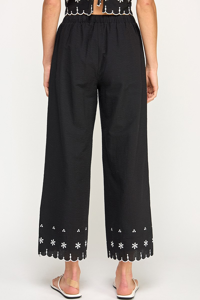 Kelly Embroidered Hem Pants