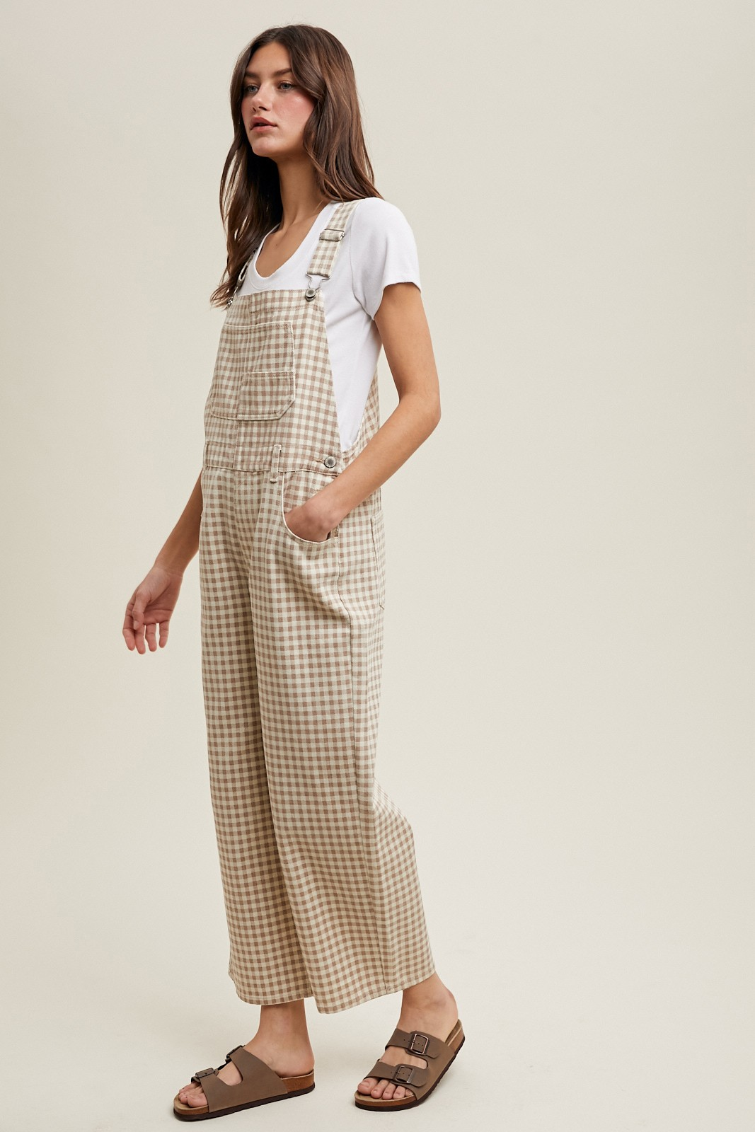 Gingham Denim Overalls