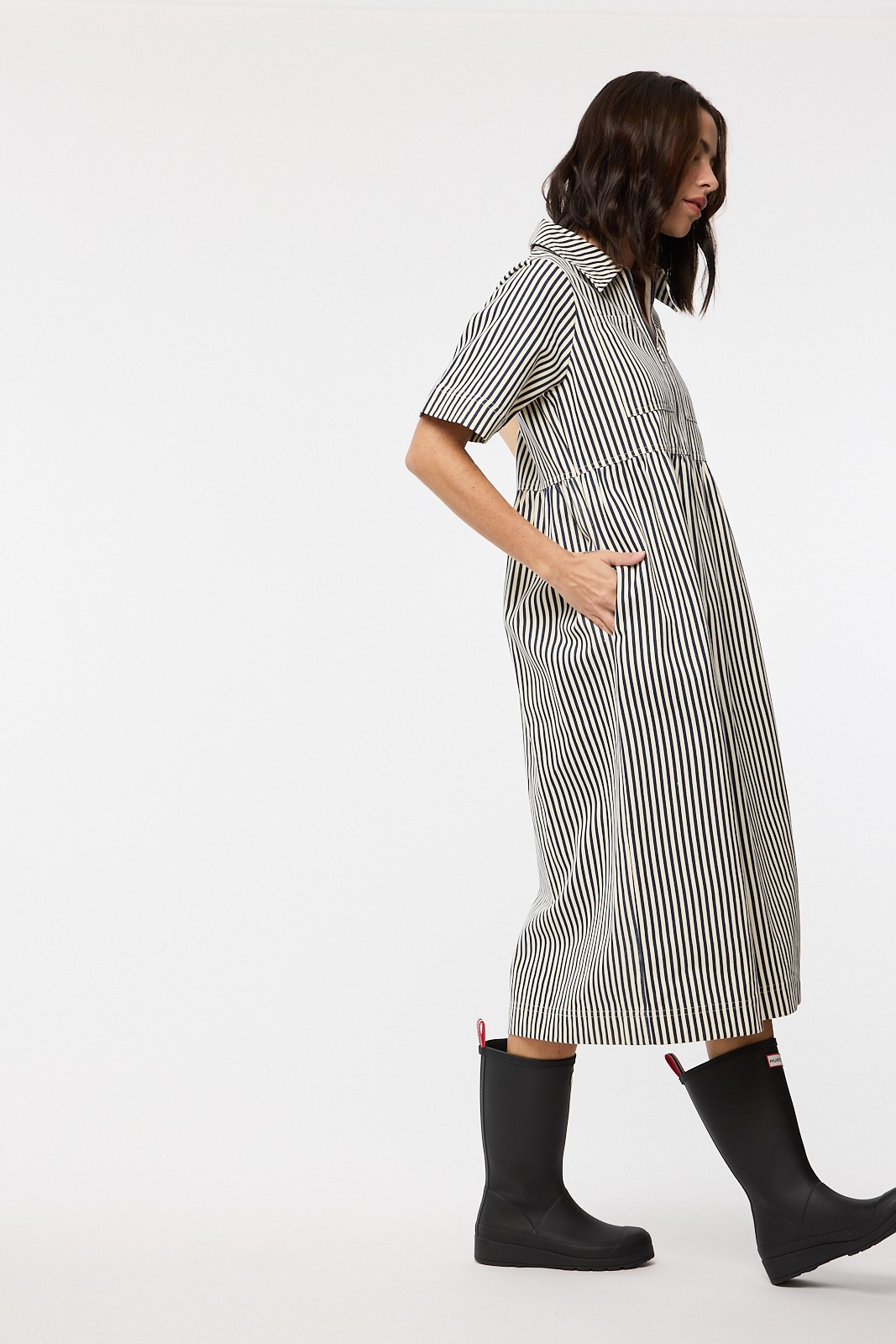 Maya Striped Midi Dress