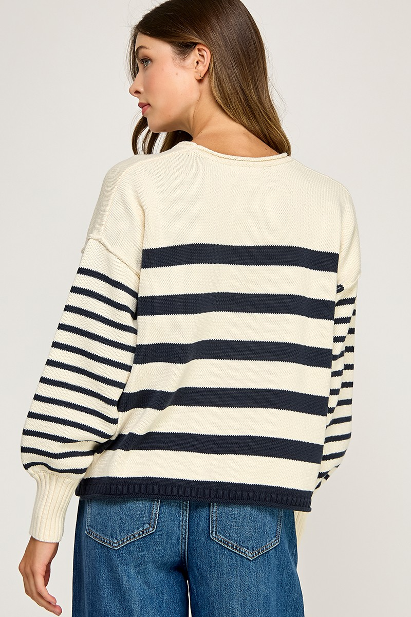 Conway Striped Pullover Sweater