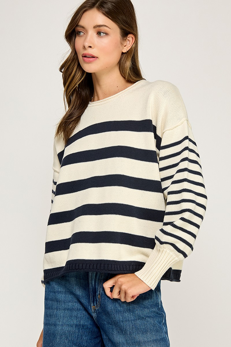 Conway Striped Pullover Sweater