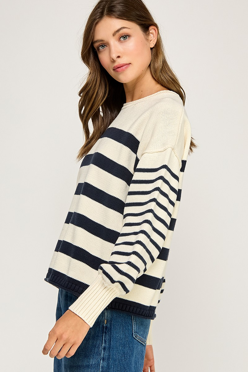 Conway Striped Pullover Sweater