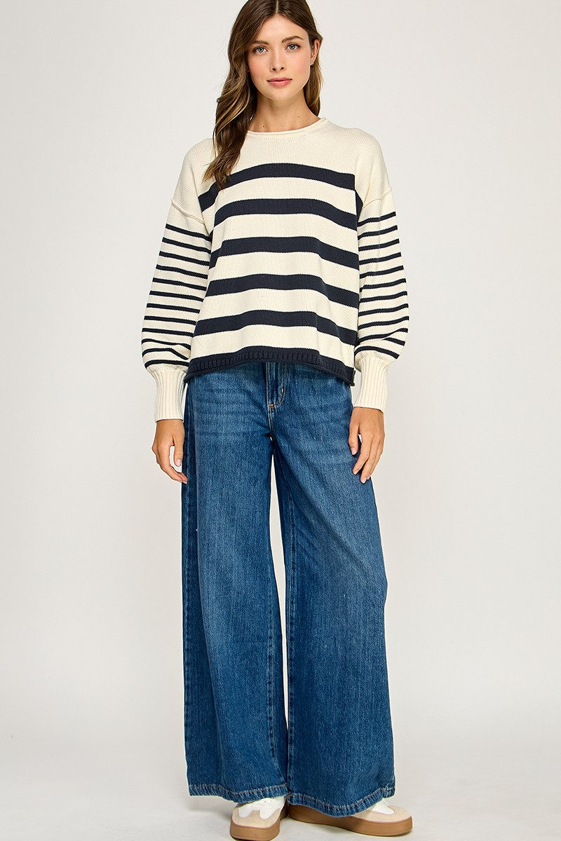 Conway Striped Pullover Sweater