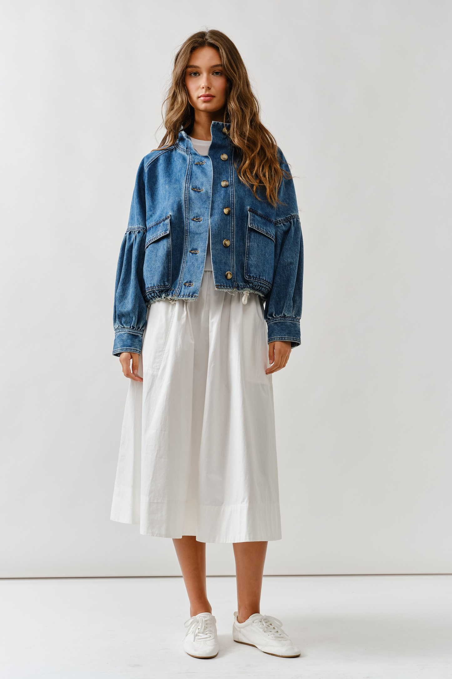 Paloma Ballon Sleeve Twill Jacket
