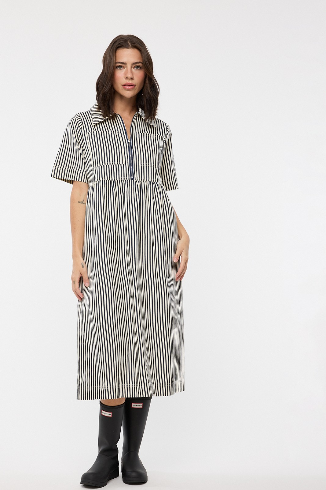 Maya Striped Midi Dress
