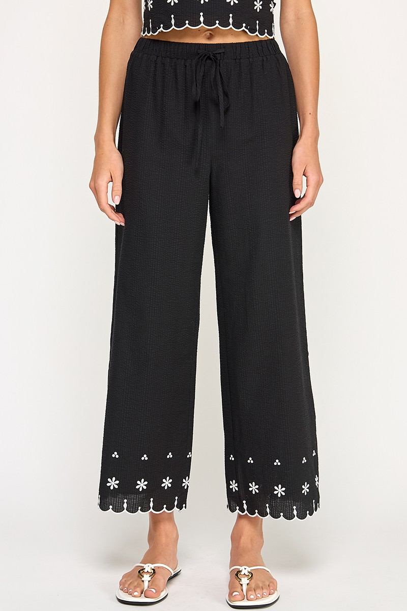 Kelly Embroidered Hem Pants