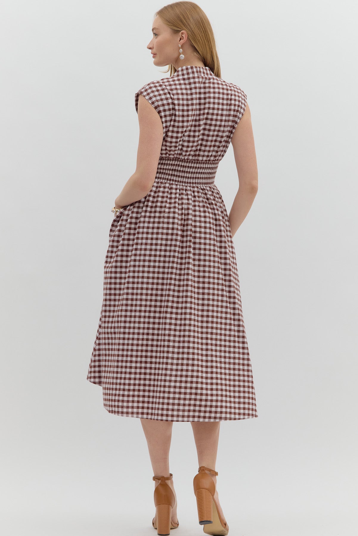 Carmen Gingham Midi Dress