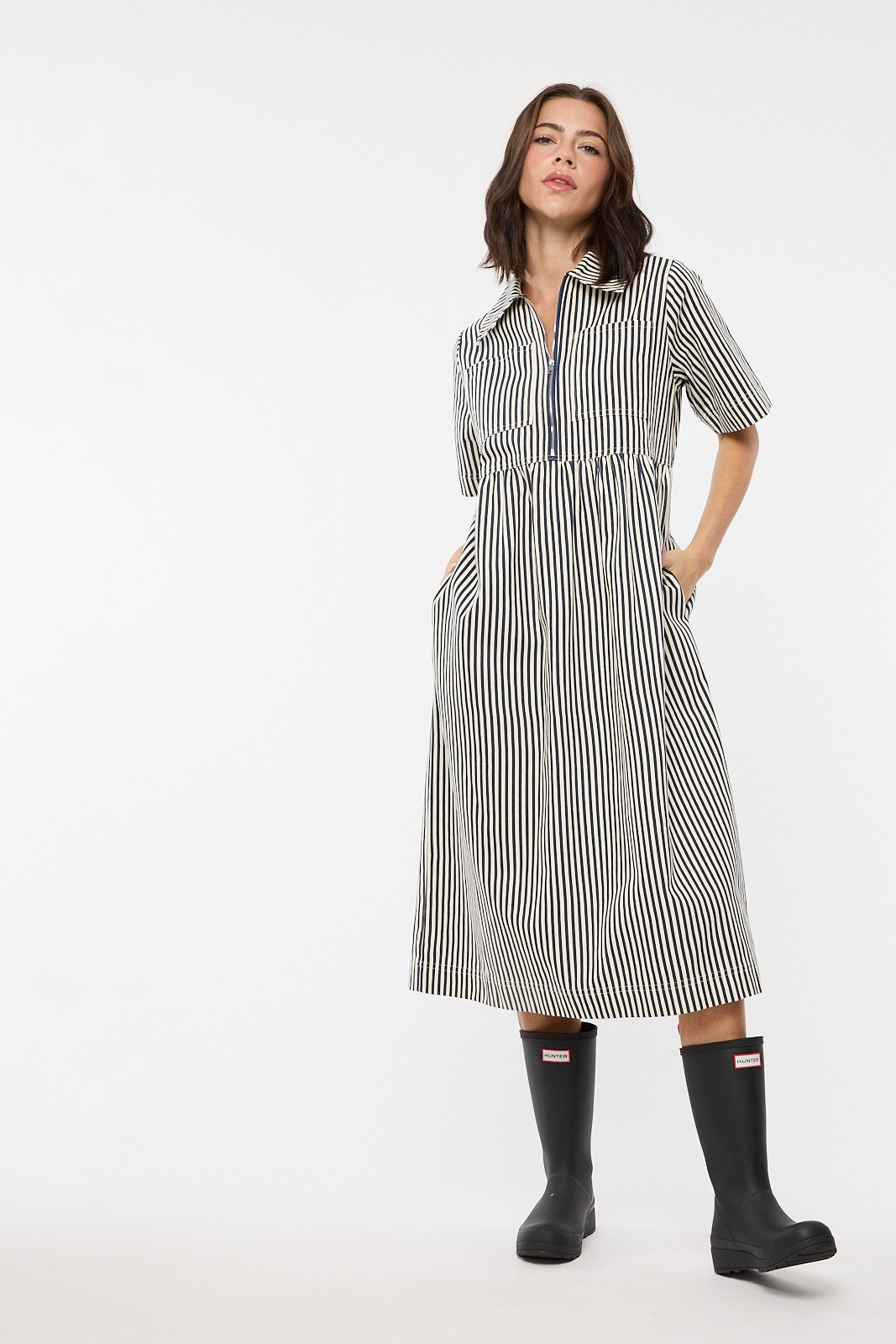 Maya Striped Midi Dress