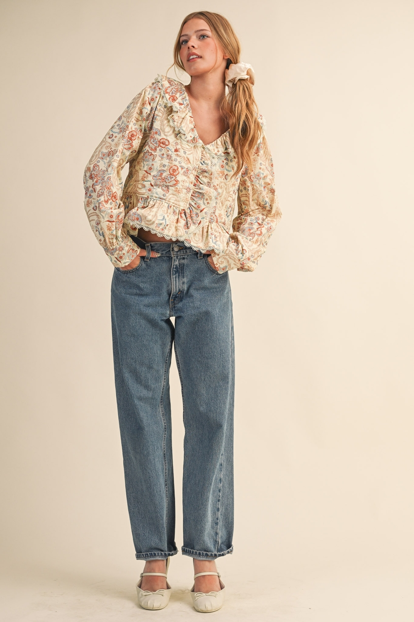 Therese Paisley Print Quilted Top