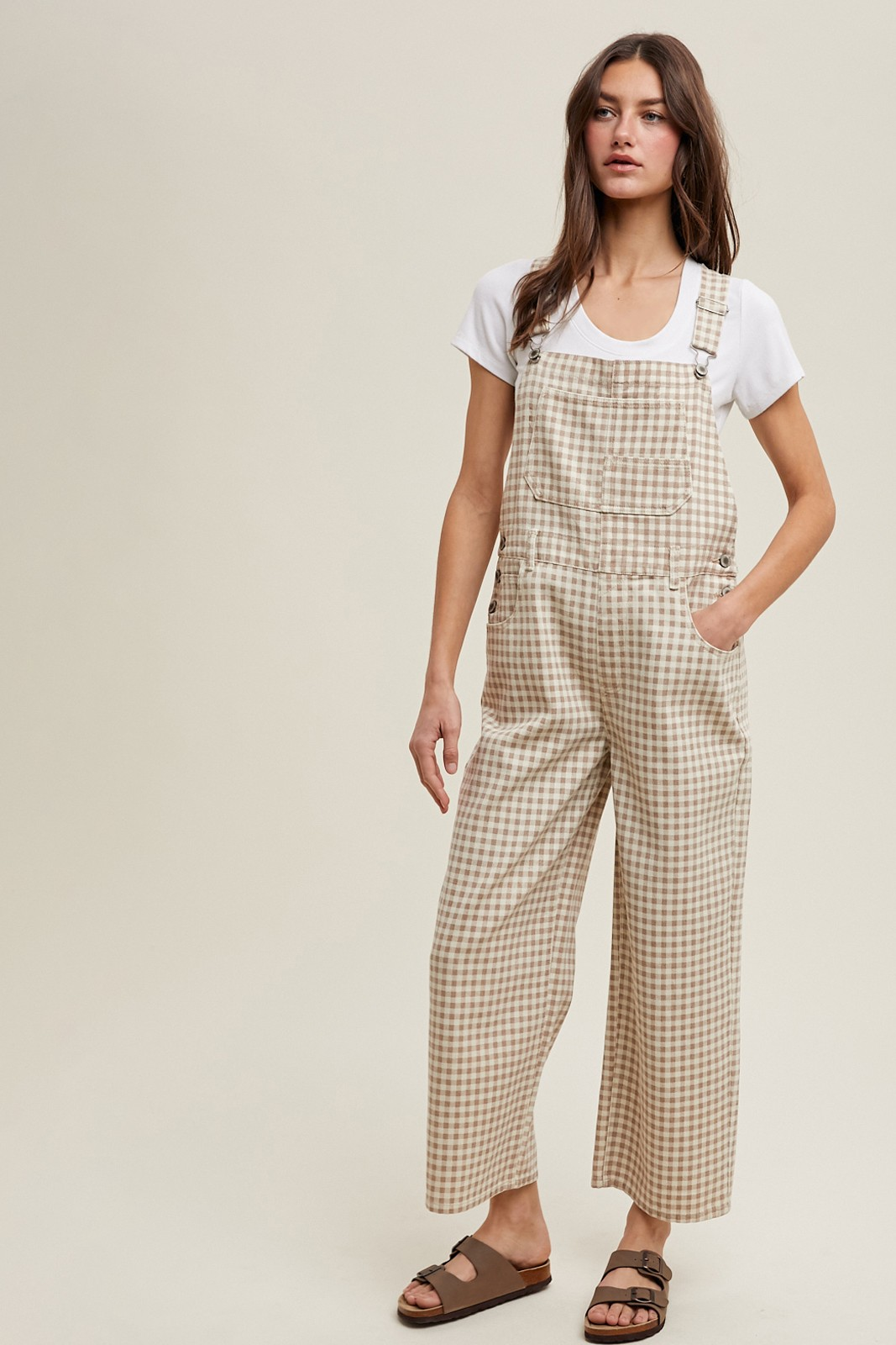 Gingham Denim Overalls