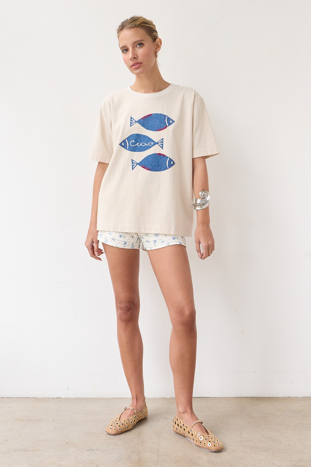 Fish Graphic Tee With Stitch