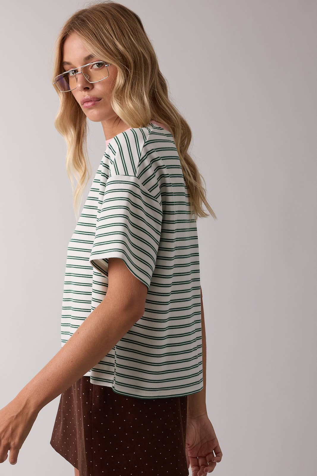 Vera Striped Crop Tee