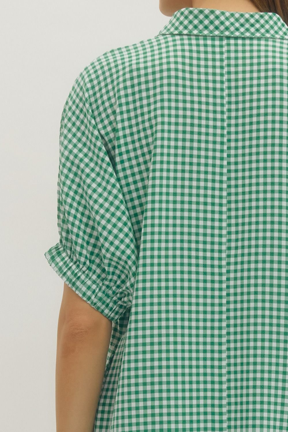 Gingham Check Short Sleeve Midi Dress