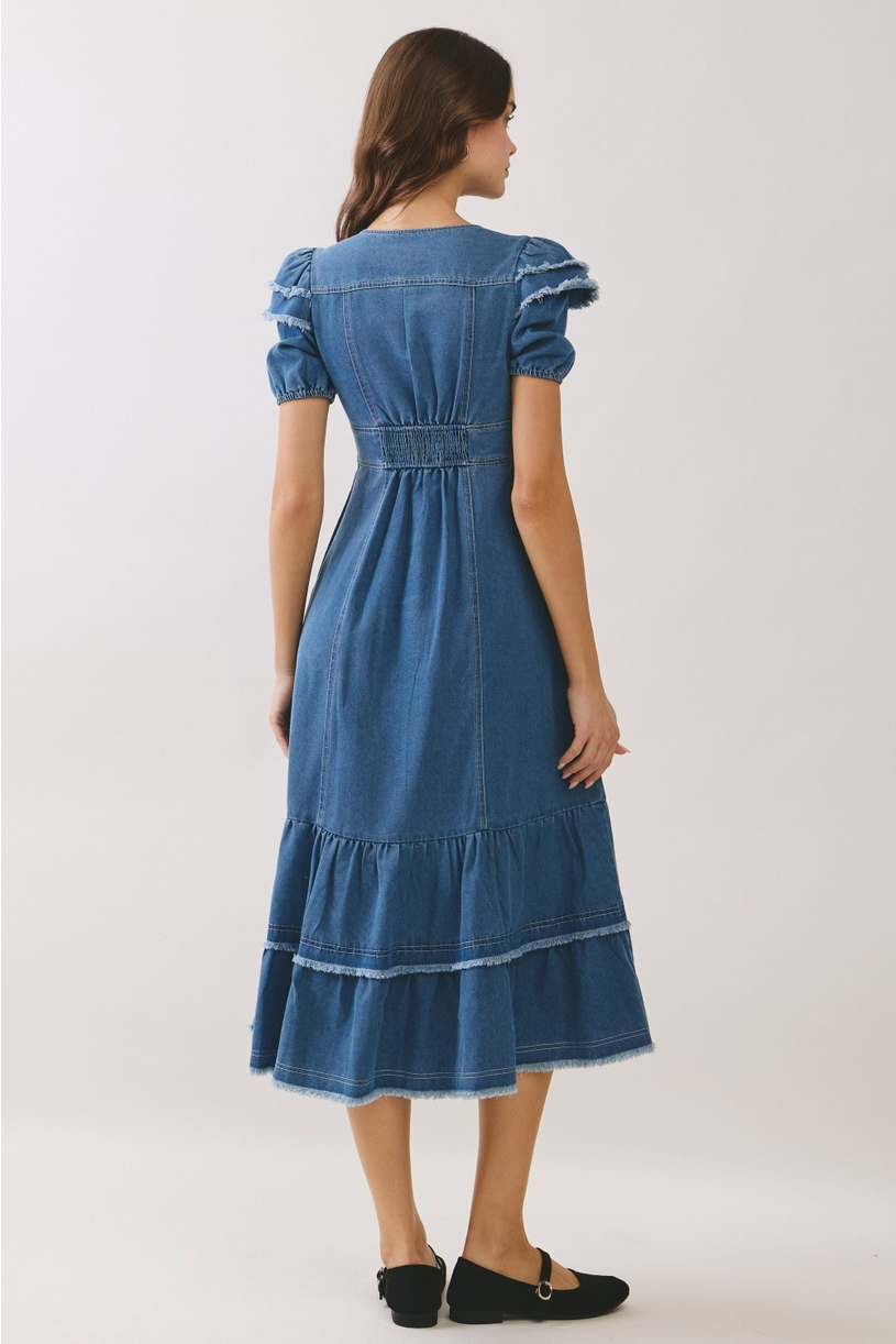 The Georgia Denim Midi Dress
