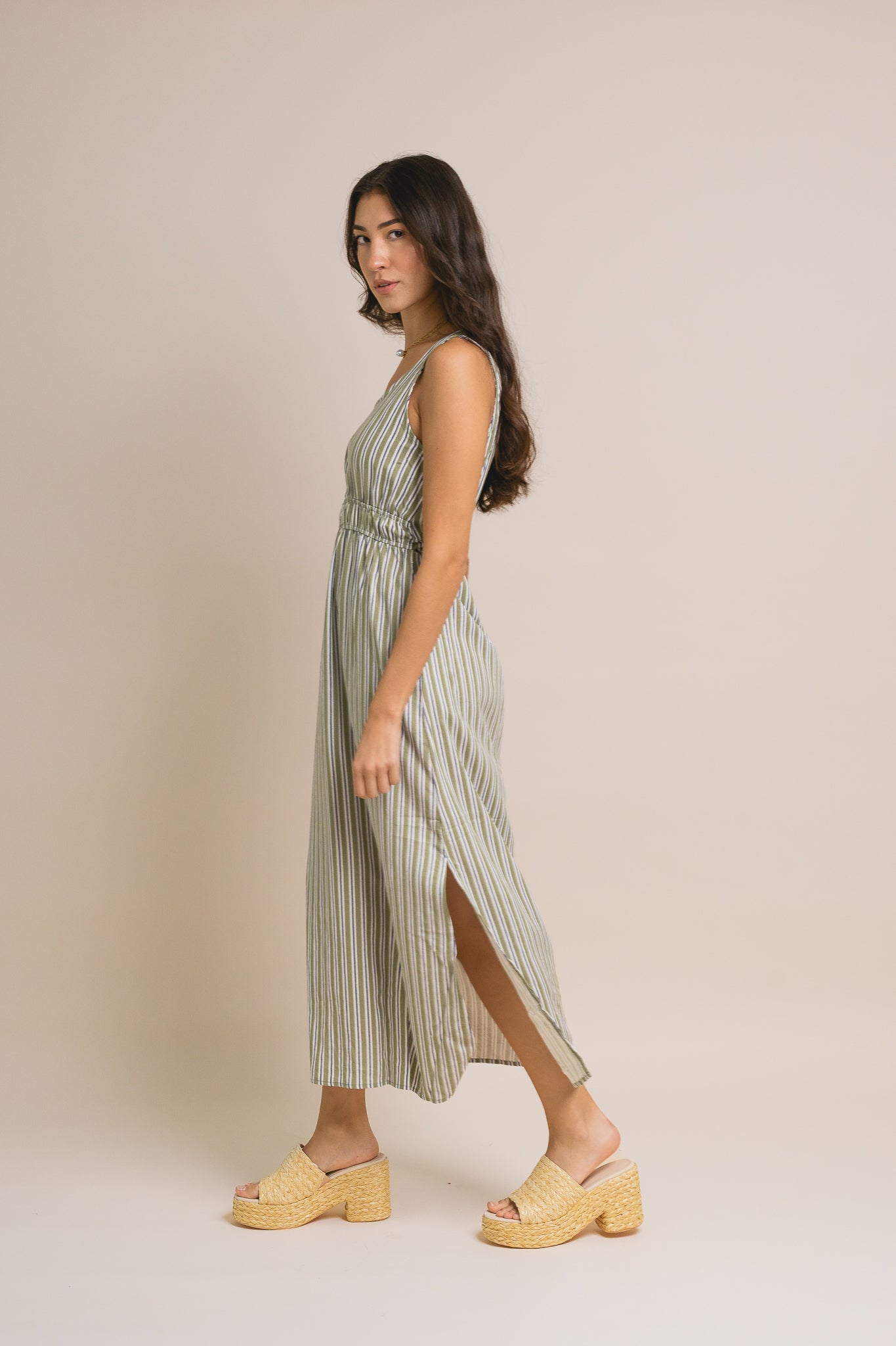 Mila Linen Midi Dress
