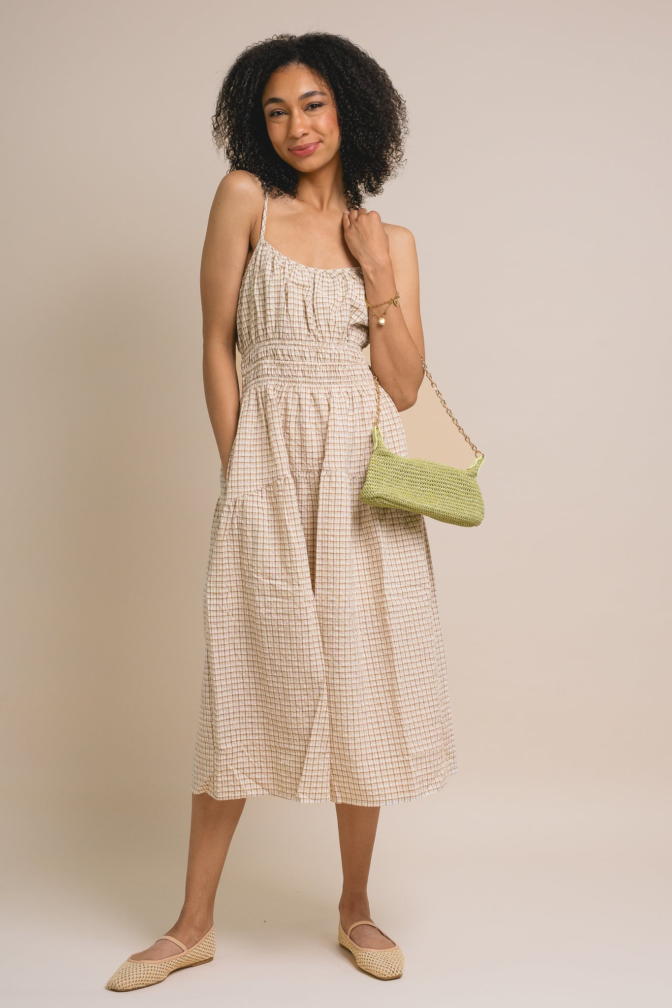 Marisol Plaid Midi Dress