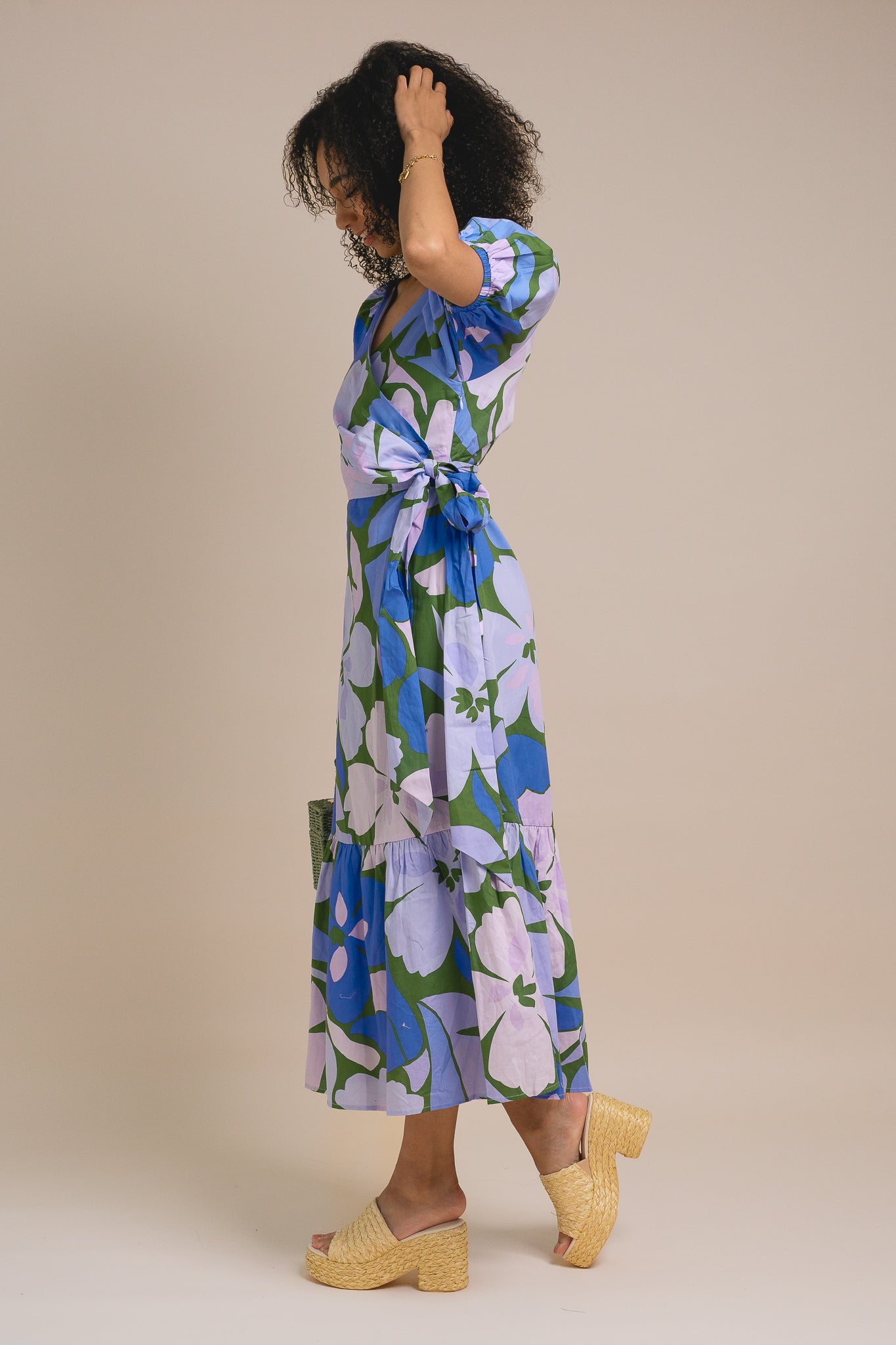 Dayana Floral Poplin Wrap Midi Dress