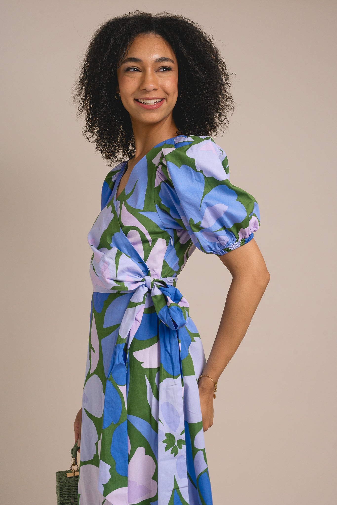 Dayana Floral Poplin Wrap Midi Dress