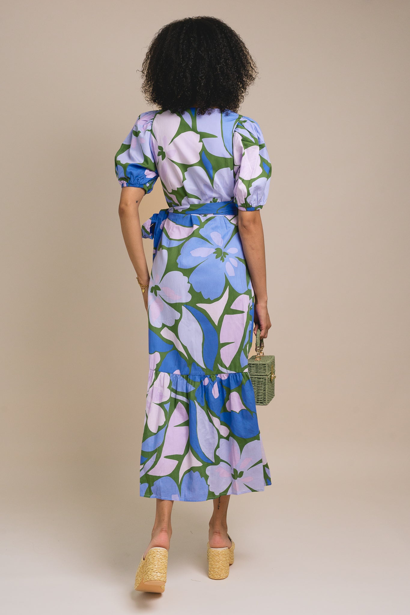 Dayana Floral Poplin Wrap Midi Dress