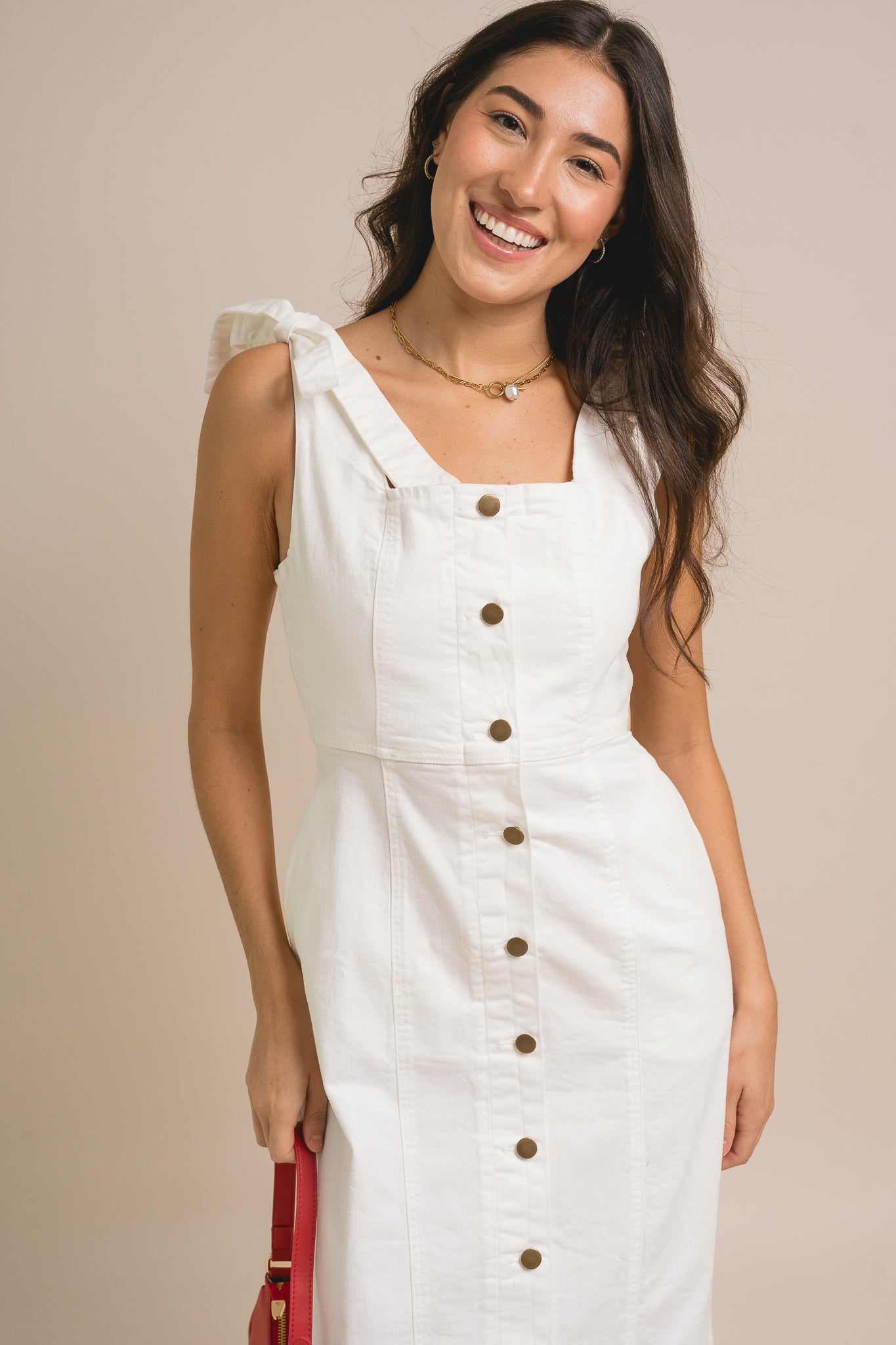 Tie Sleeve Buttondown Dress