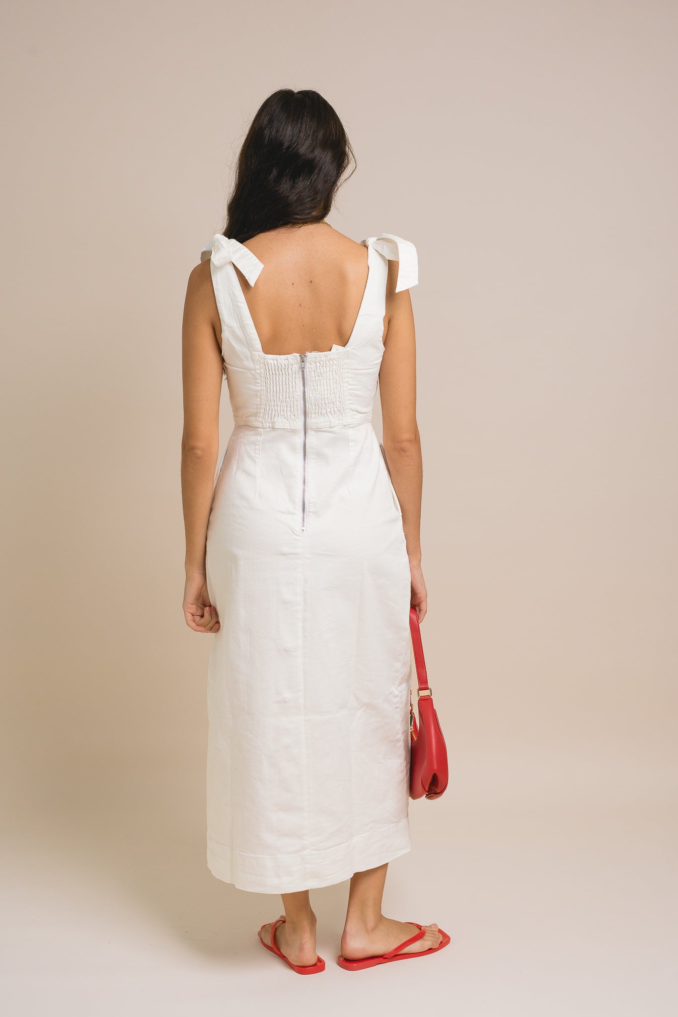 Tie Sleeve Buttondown Dress