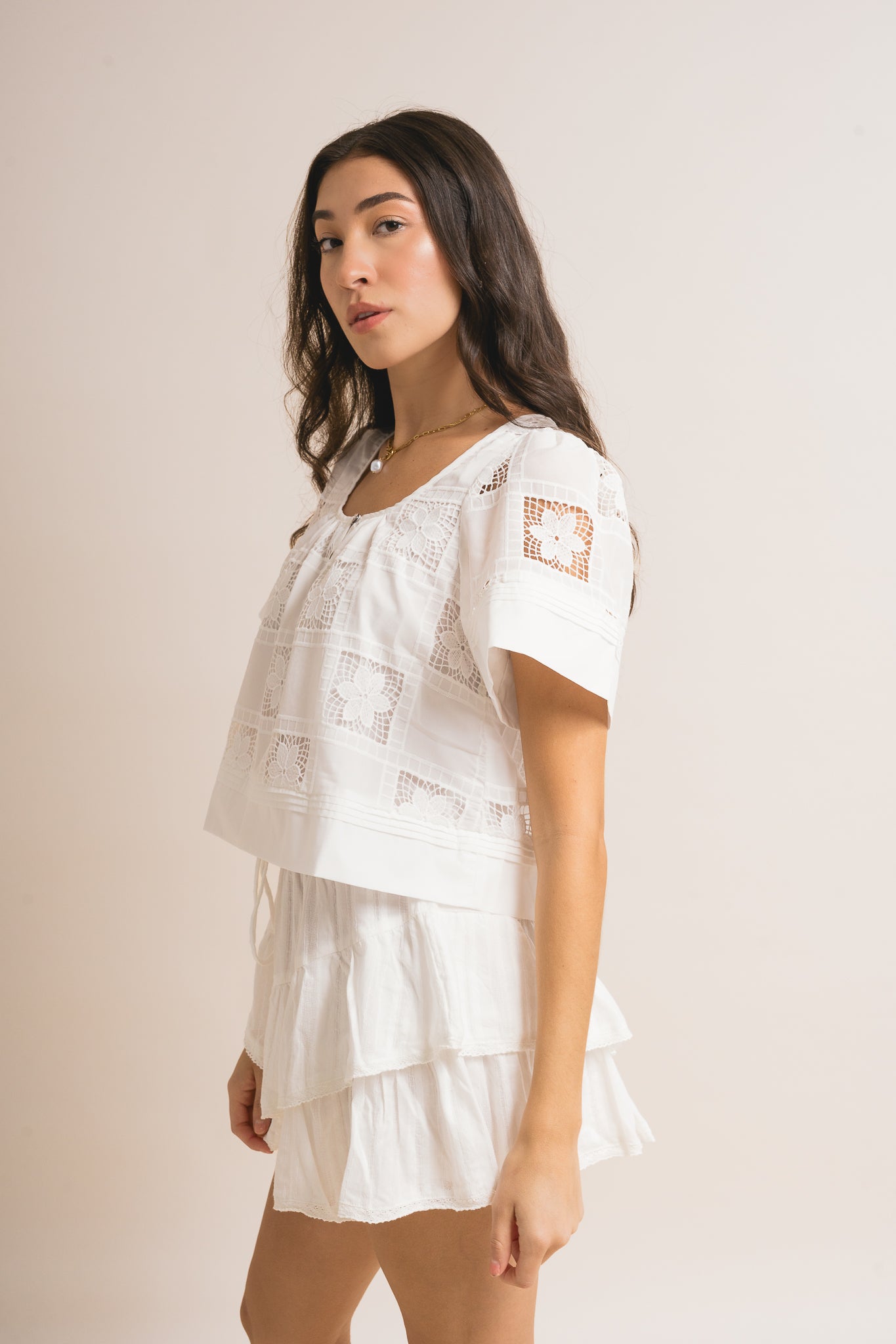 Ruffle Tiered Embroidery Skort