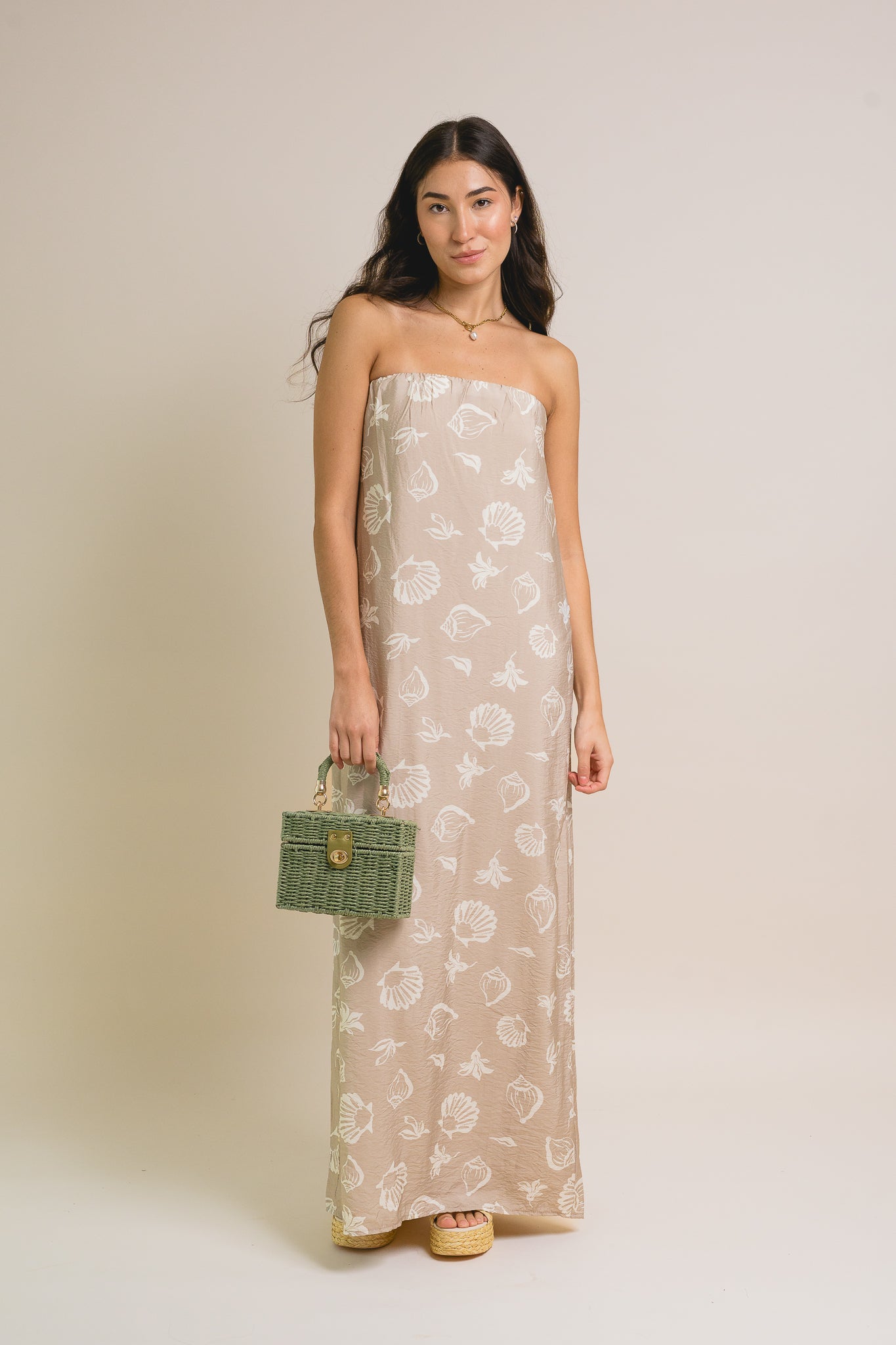 Shell Print Maxi Dress