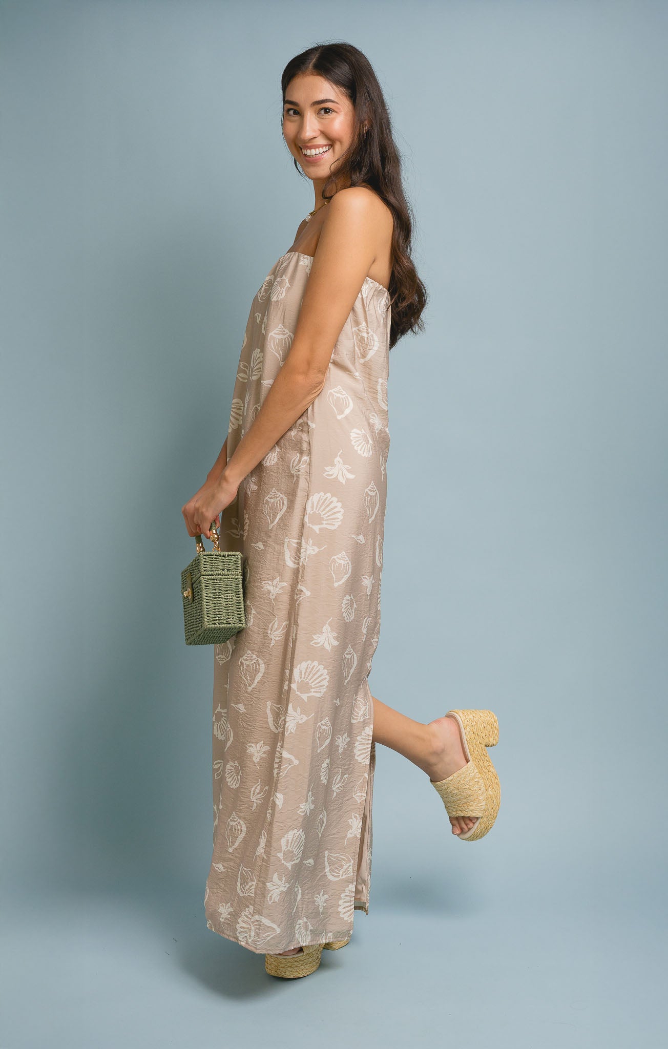 Shell Print Maxi Dress