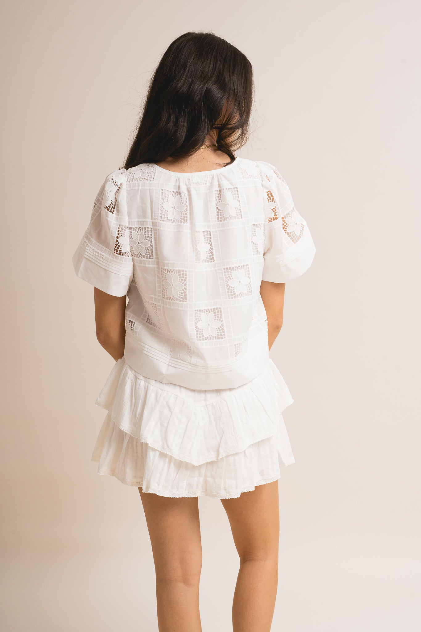Ruffle Tiered Embroidery Skort