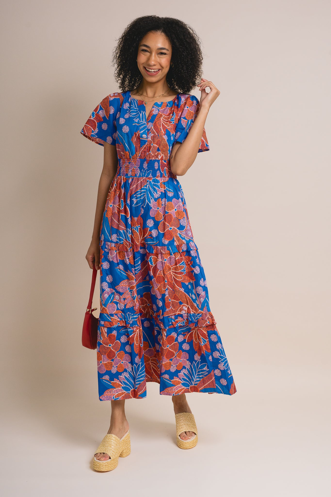 Tuscan Floral Poplin Maxi Dress