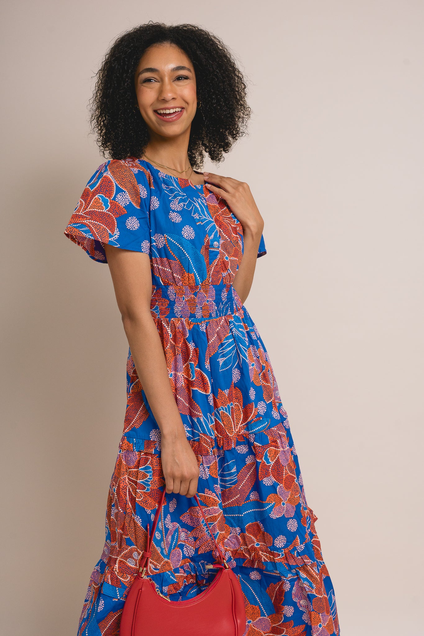 Tuscan Floral Poplin Maxi Dress