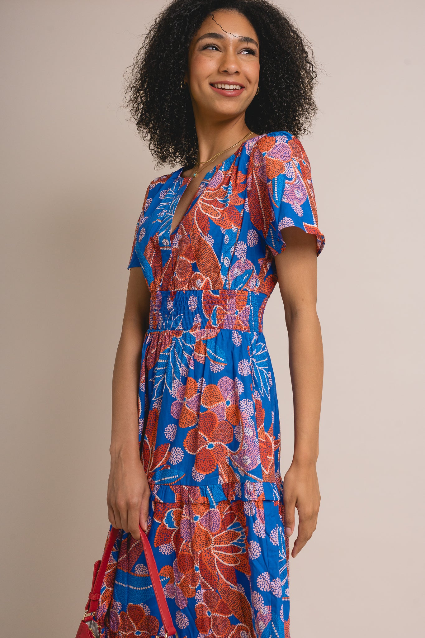 Tuscan Floral Poplin Maxi Dress