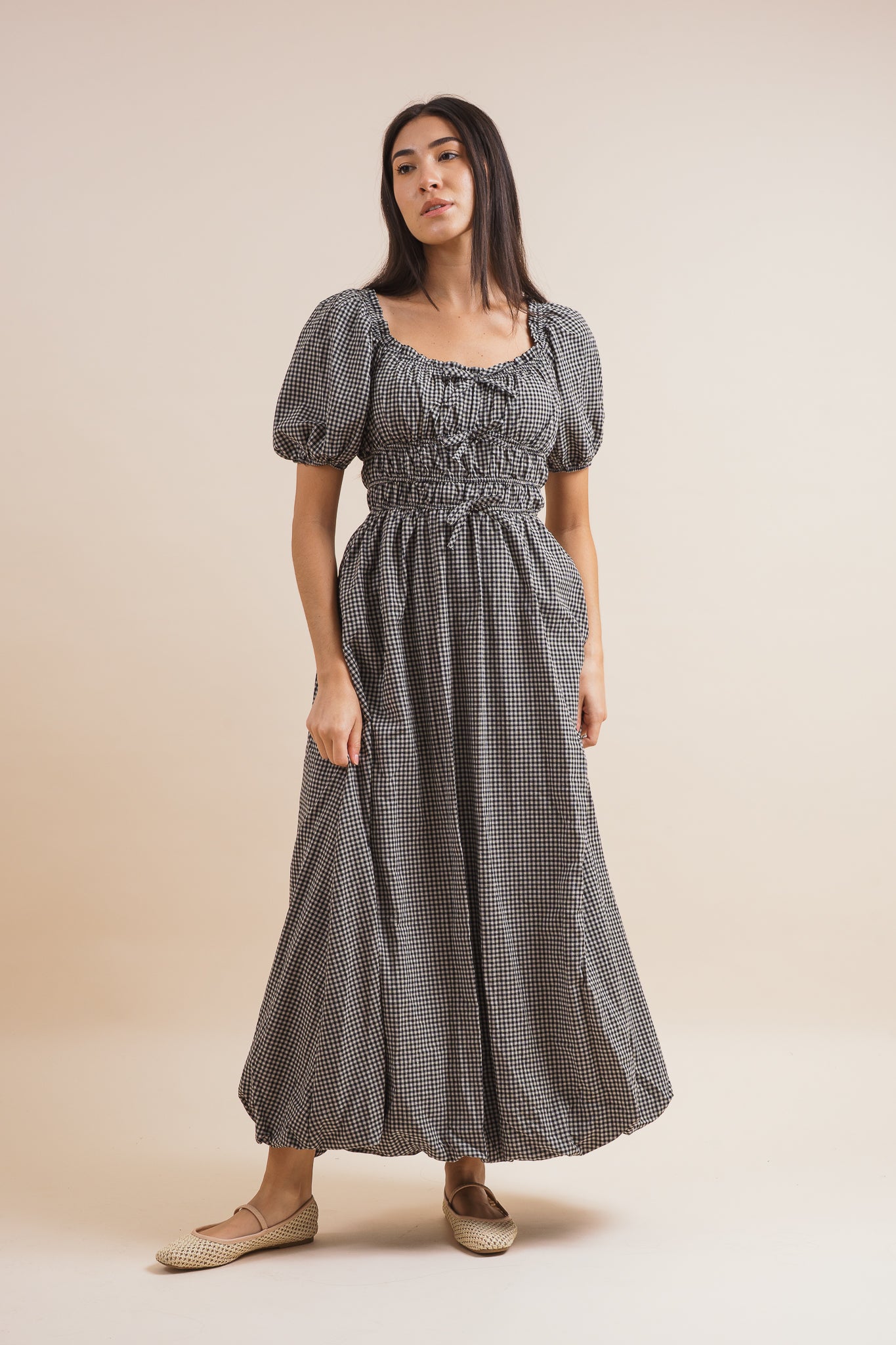 Veronica Gingham Midi Dress