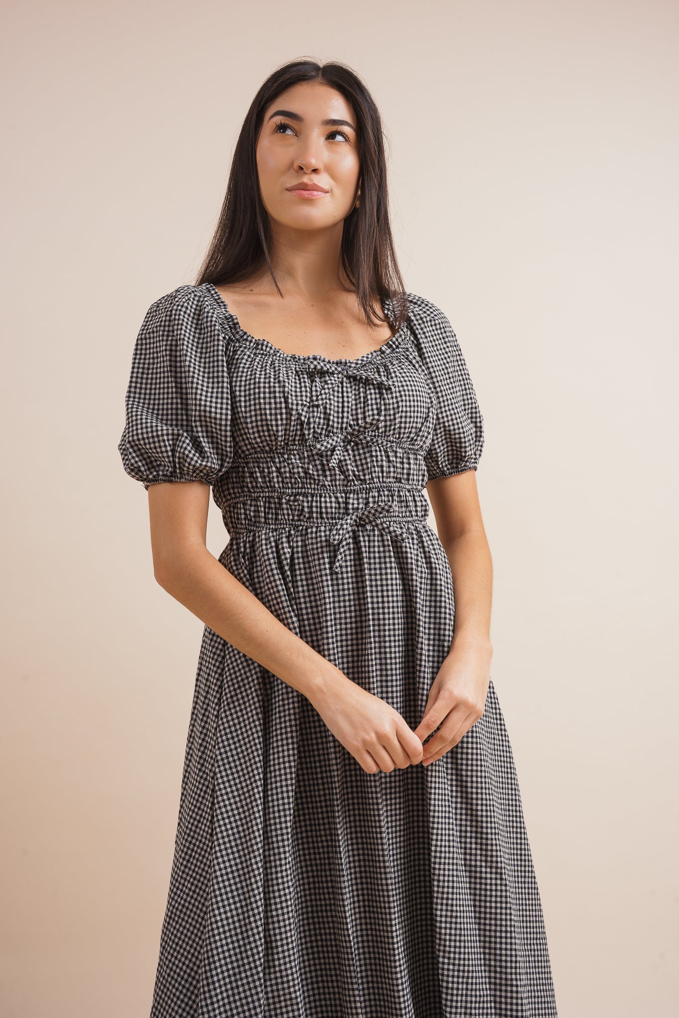 Veronica Gingham Midi Dress