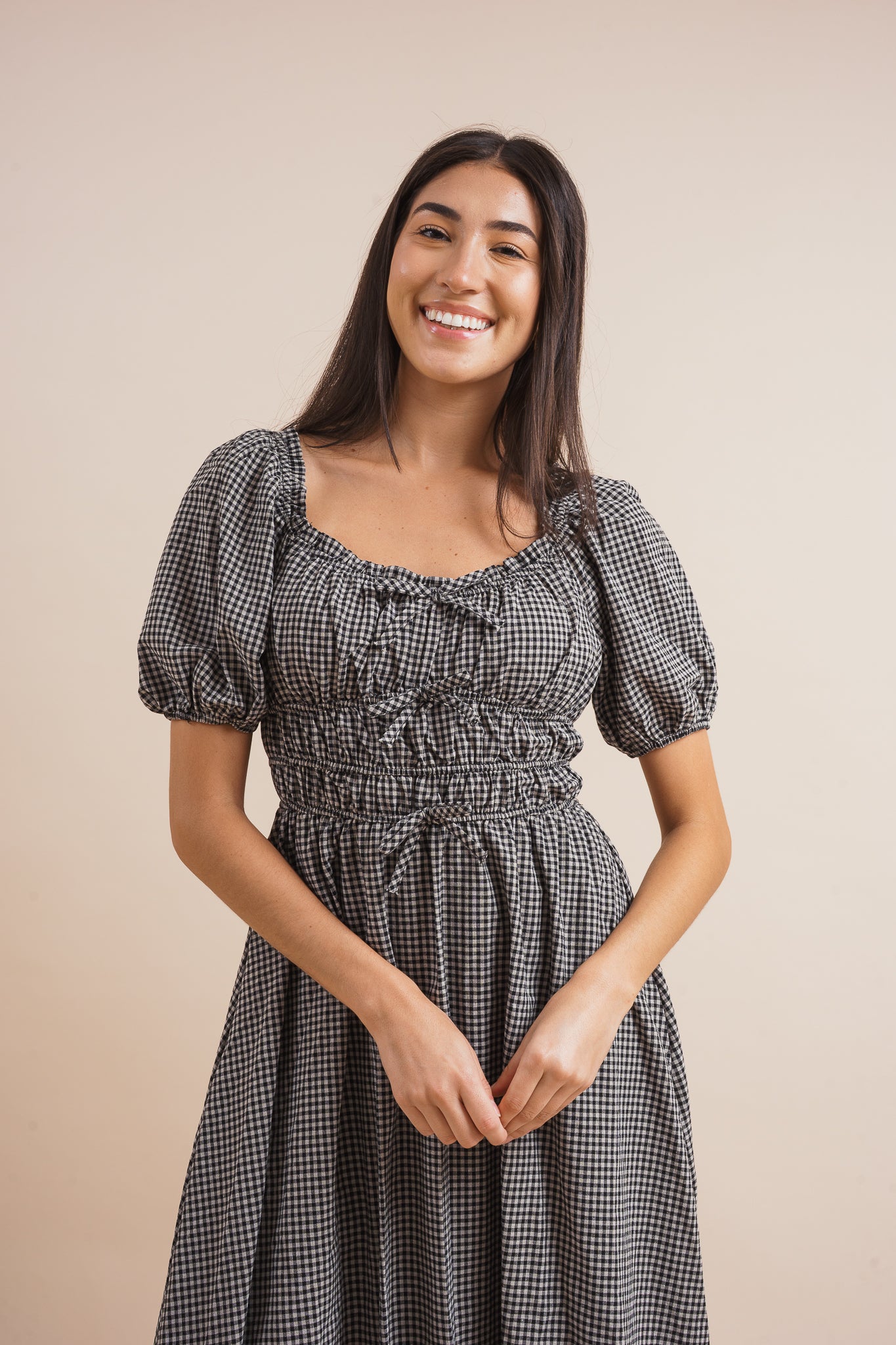 Veronica Gingham Midi Dress