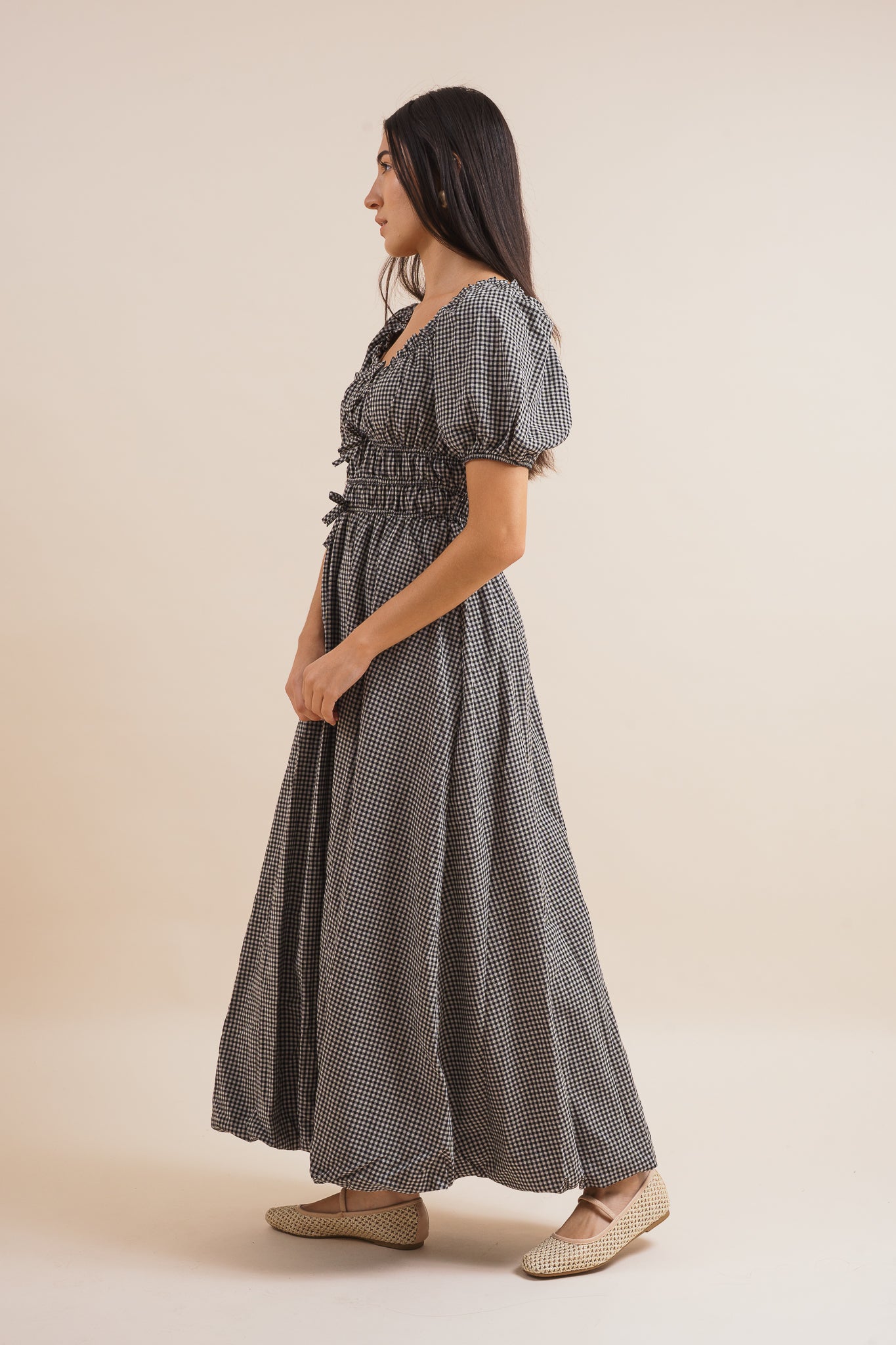 Veronica Gingham Midi Dress