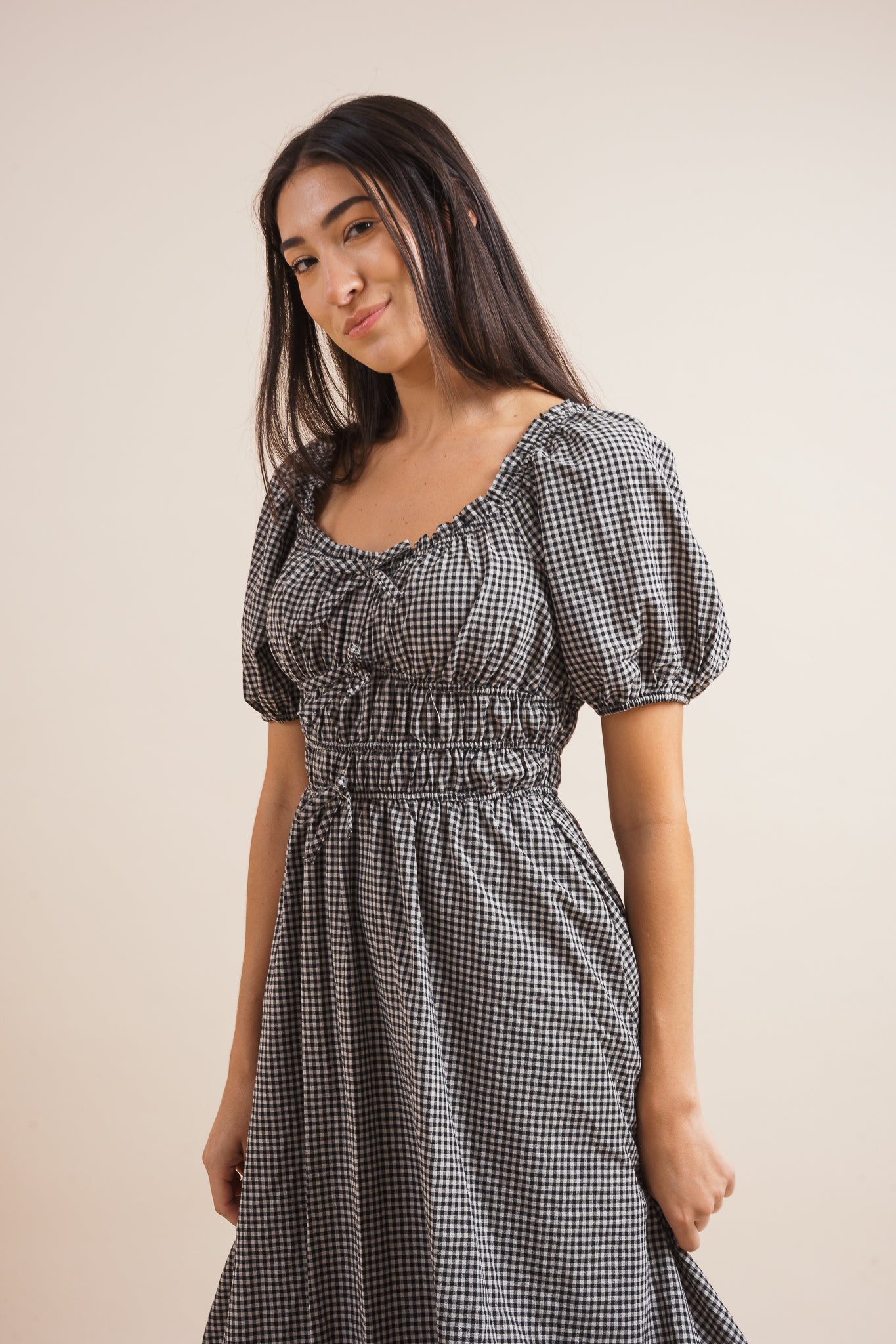 Veronica Gingham Midi Dress