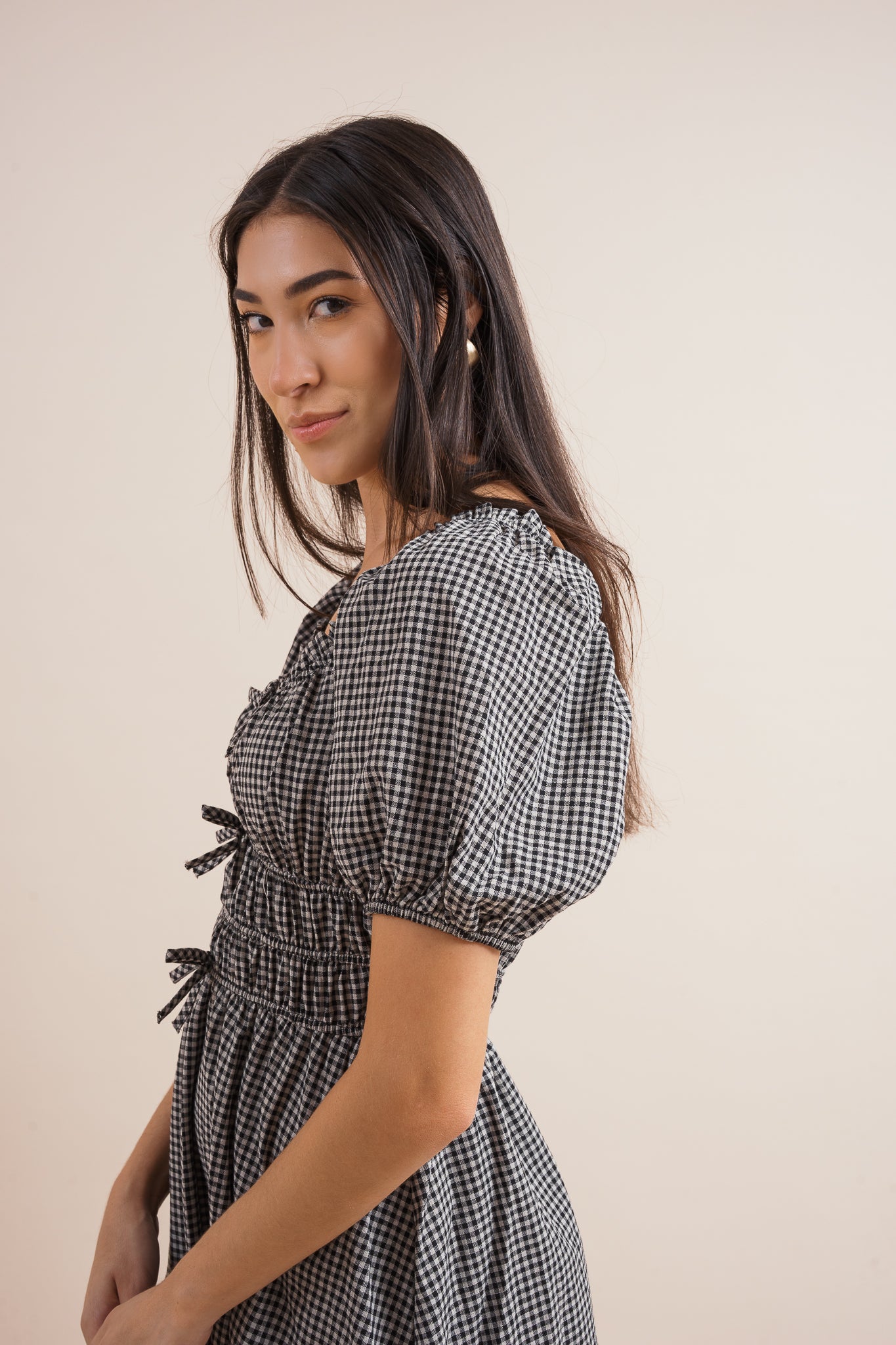 Veronica Gingham Midi Dress