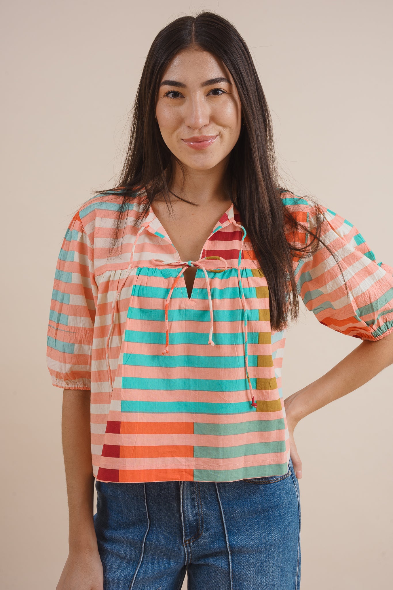 Harriet Color Striped Top