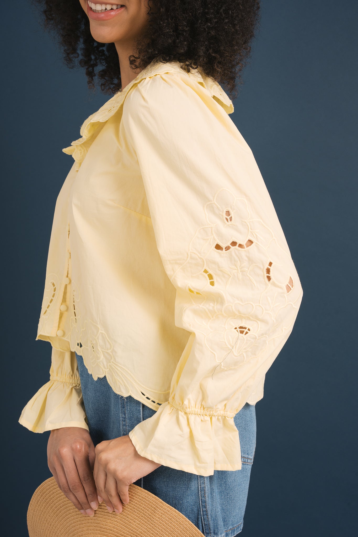 Embroidery Ruffle Blouse