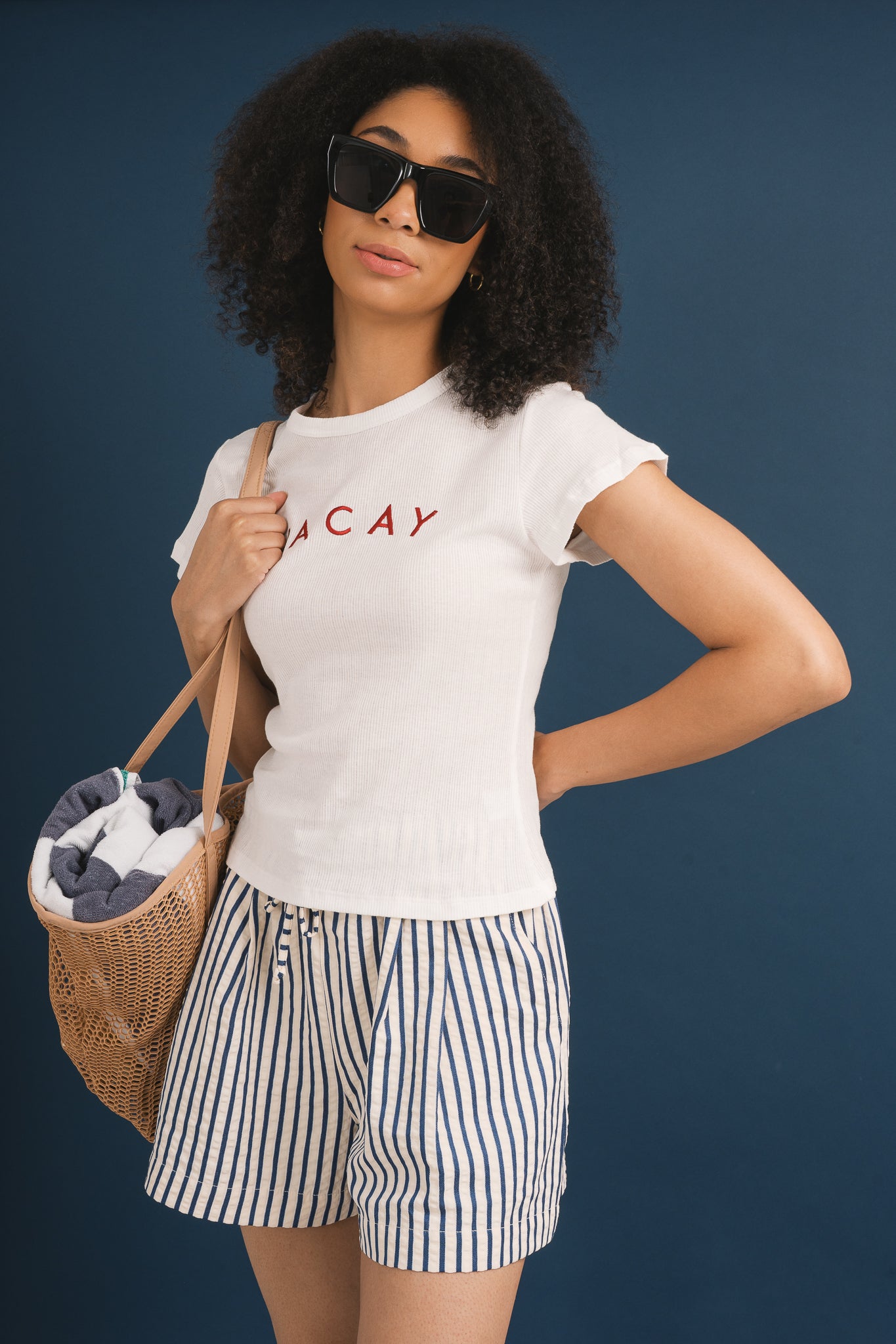'vacay' Ribbed Knit Tee