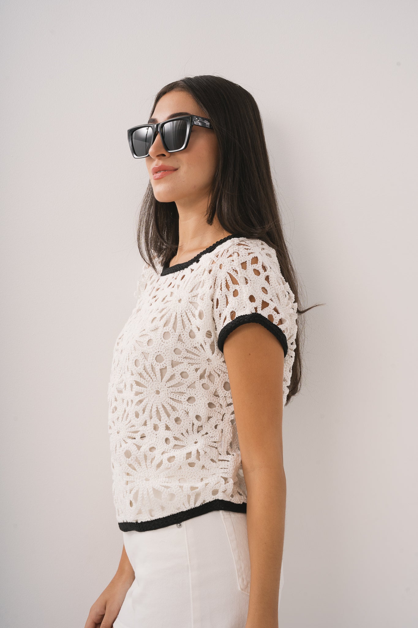 Crochet Contrast Top