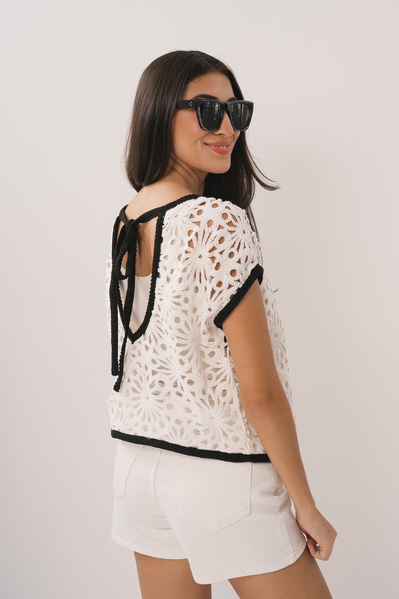 Crochet Contrast Top