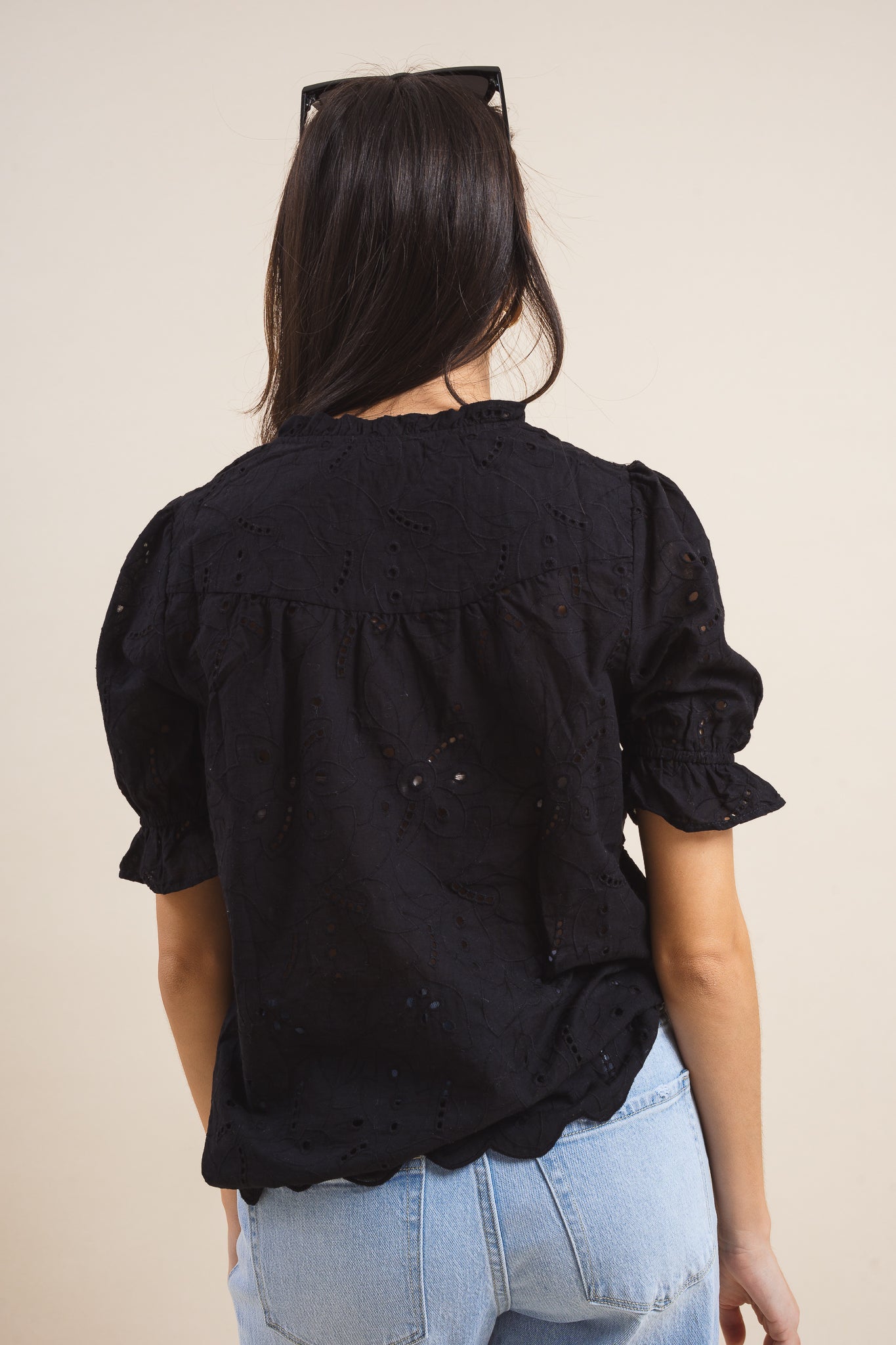 Embroidered Eyelet Cotton Top