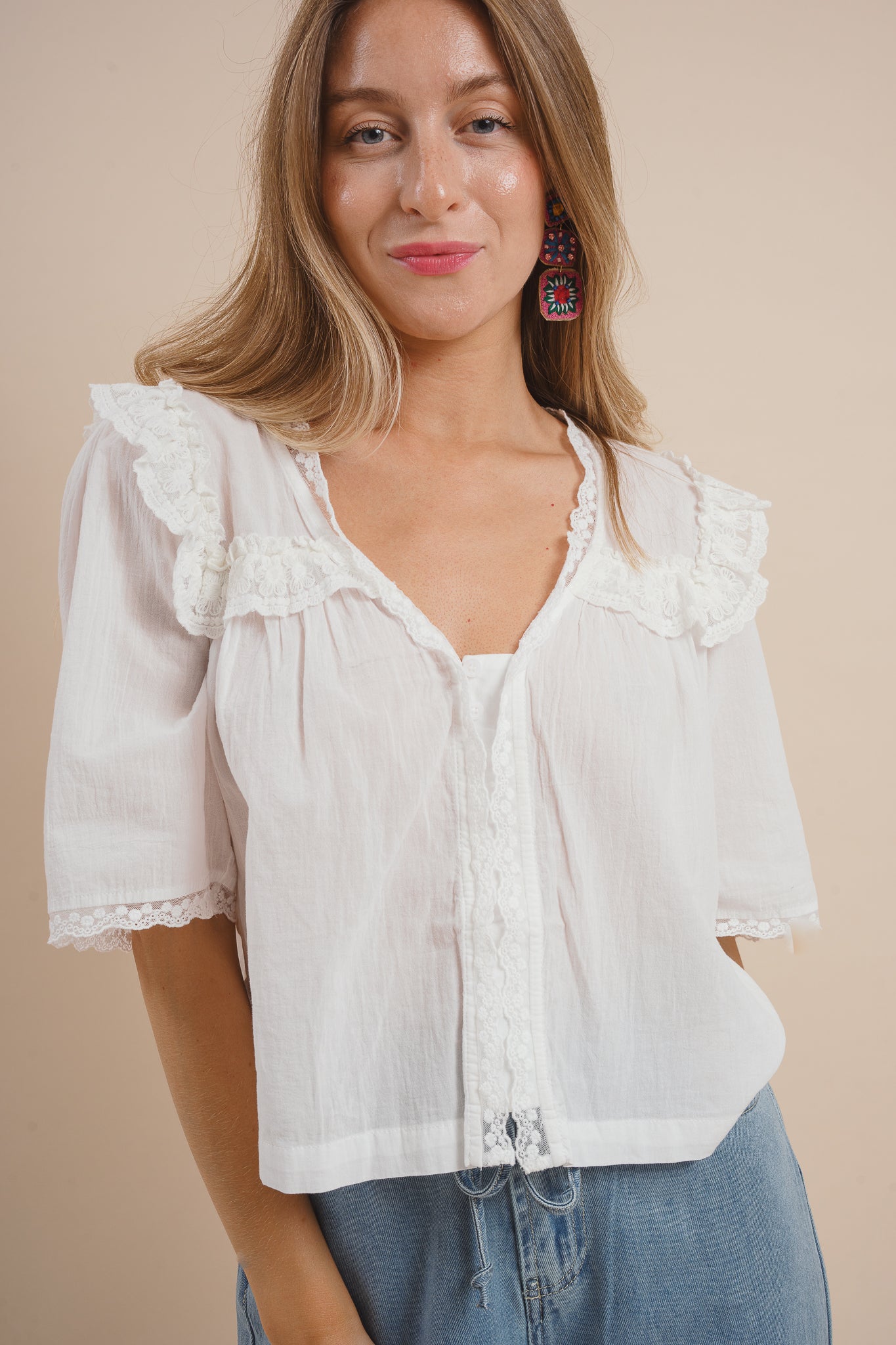 Evie Embroidered Top