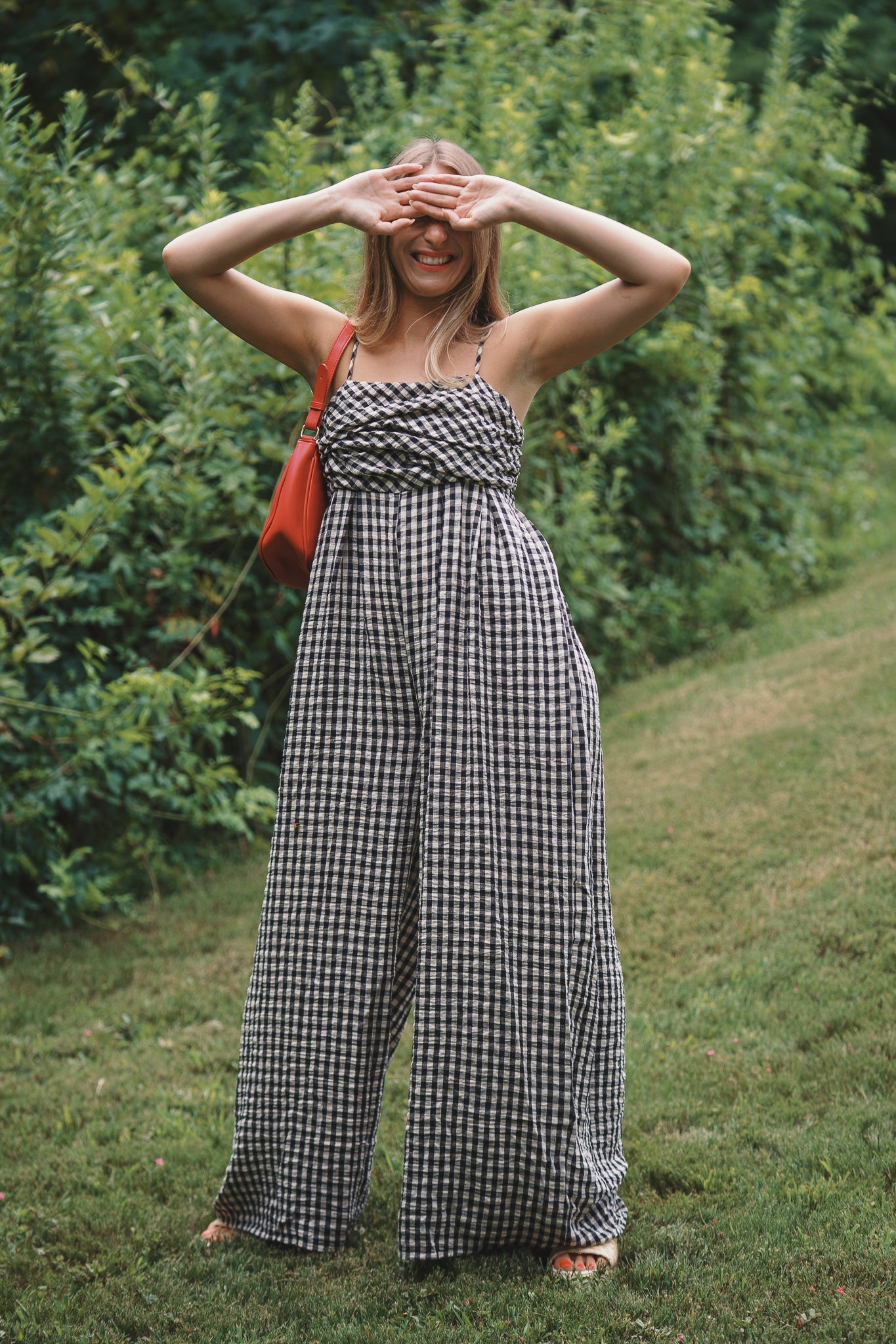 Georgia Gingham Wide-leg Jumpsuit
