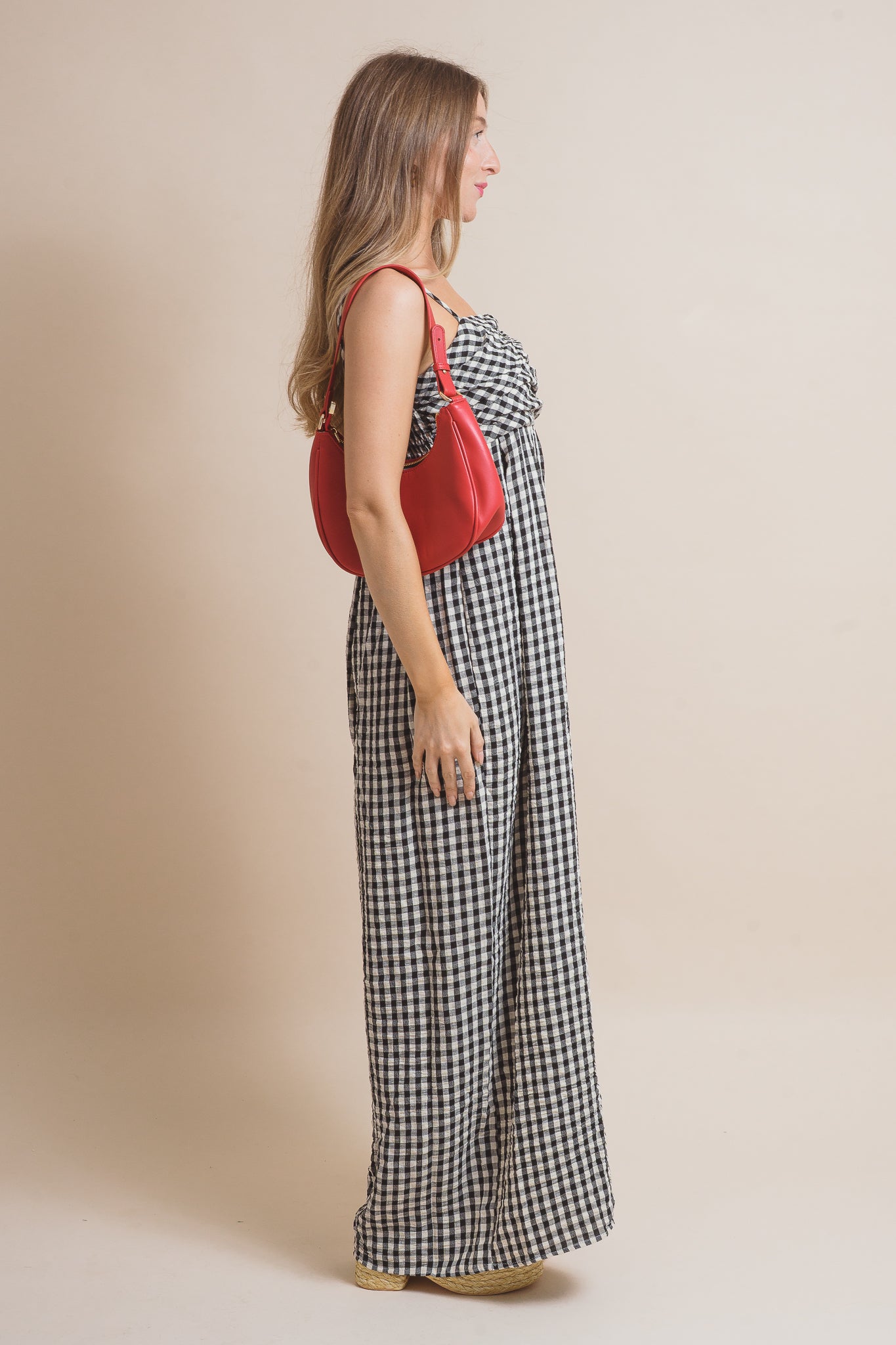 Georgia Gingham Wide-leg Jumpsuit