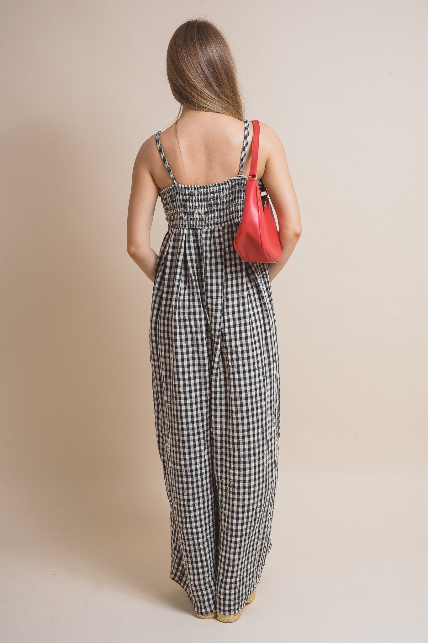 Georgia Gingham Wide-leg Jumpsuit