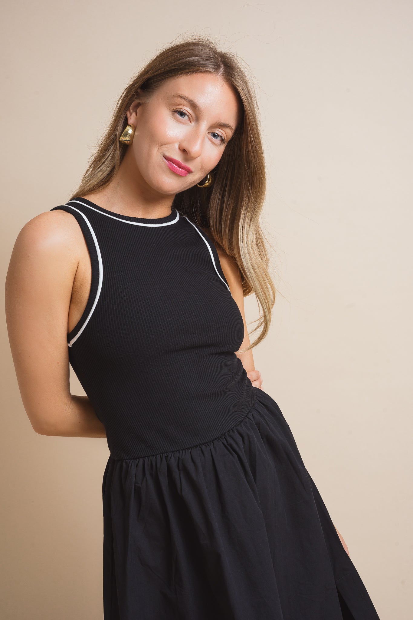 Sleeveless Mix Media Dress