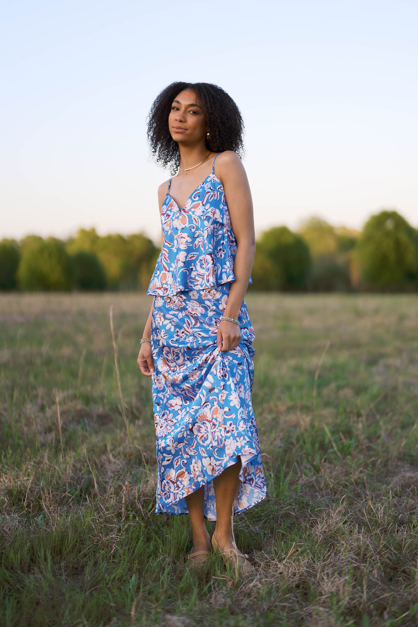 Aster Silky Floral Cami Top